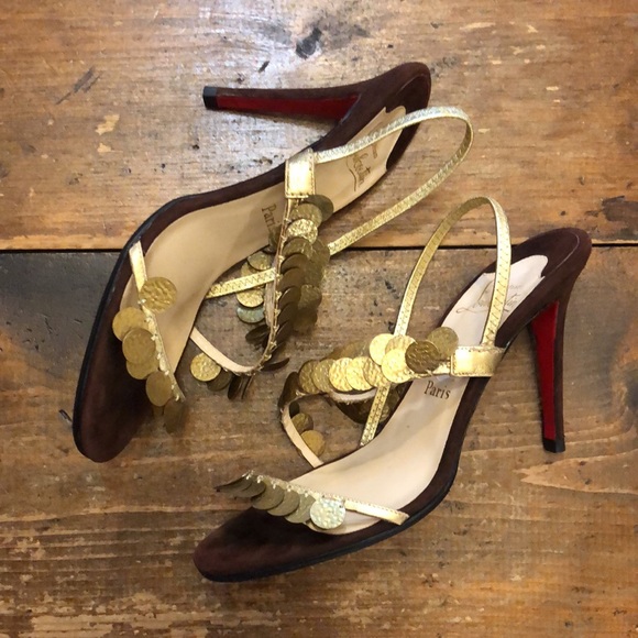 Christian Louboutin Shoes - Christian Louboutin gold coin stilettos size 40 EU